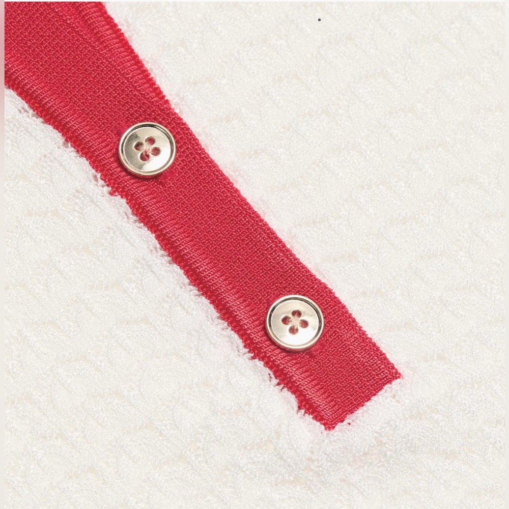 Alice + Olivia Martha Pointelle Polo Shirt - Picture 7 of 8